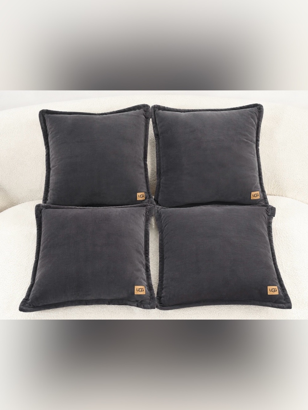 UGG Charcoal Plush Throw Pillow – Sold Individually